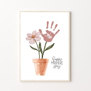 Mothers Day Handprint Art, Printable | Craft or Activity for baby, toddler, kids, preschool classroom, Card Gift Keepsake
