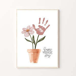 Arte de huellas de manos del Día de las Madres, Imprimible / Artesanía o Actividad para bebés, niños pequeños, niños, aula de preescolar, Recuerdo de regalo de tarjeta