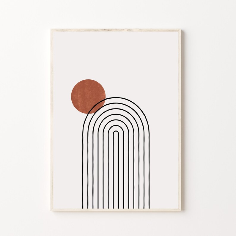 Geometric Line Art Set of 2 Printable Wall Art Earth Tones Etsy