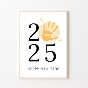 2025 Neujahr Handabdruck Kunst Gedicht, Printable | Silvester Handwerk Aktivität für Kinder, Babys, Kleinkinder, Vorschule Kindertagesstätten Klassenzimmer Aktivitäten