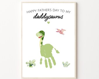 Fathers Day Handprint Art Craft, Printable | Gift For Dad from Kids, Toddler, Baby, Preschooler | Preschool Activity, DIY Keepsake Card Gift