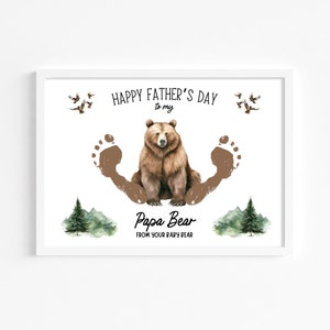 Créations artistiques papa ours pour la fête des pères, IMPRIMABLE | Cadeau pour papa de la part des enfants, tout-petits, bébé | Activité préscolaire, carte souvenir DIY