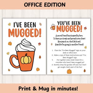 Afdrukbare game Youve Been overvallen, kantoorcollega | Herfst Teambuilding, spel Thanksgiving-cadeauuitwisseling, leraar, verpleegkundige, digitale download