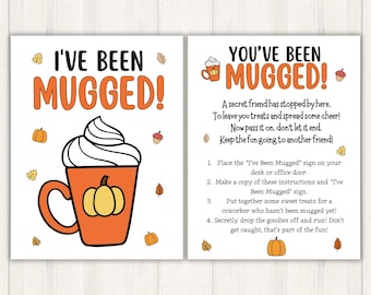 Youve Been Mugged Printable, Office Coworker Game | Fall Team building, Thanksgiving Gift Exchange game, Teacher, Nurse, Digital Download