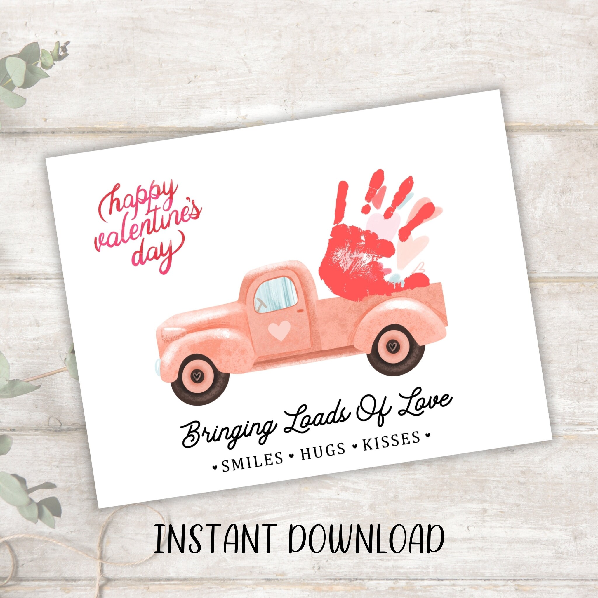 Printable Valentines Handprint Art Craft for Baby, Valentines Day Craft ...