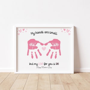 Mother&#39;s Day Handprint Art, Printable | Craft for Mom from Baby, Toddler, Kids or Preschool | Keepsake Gift or Card