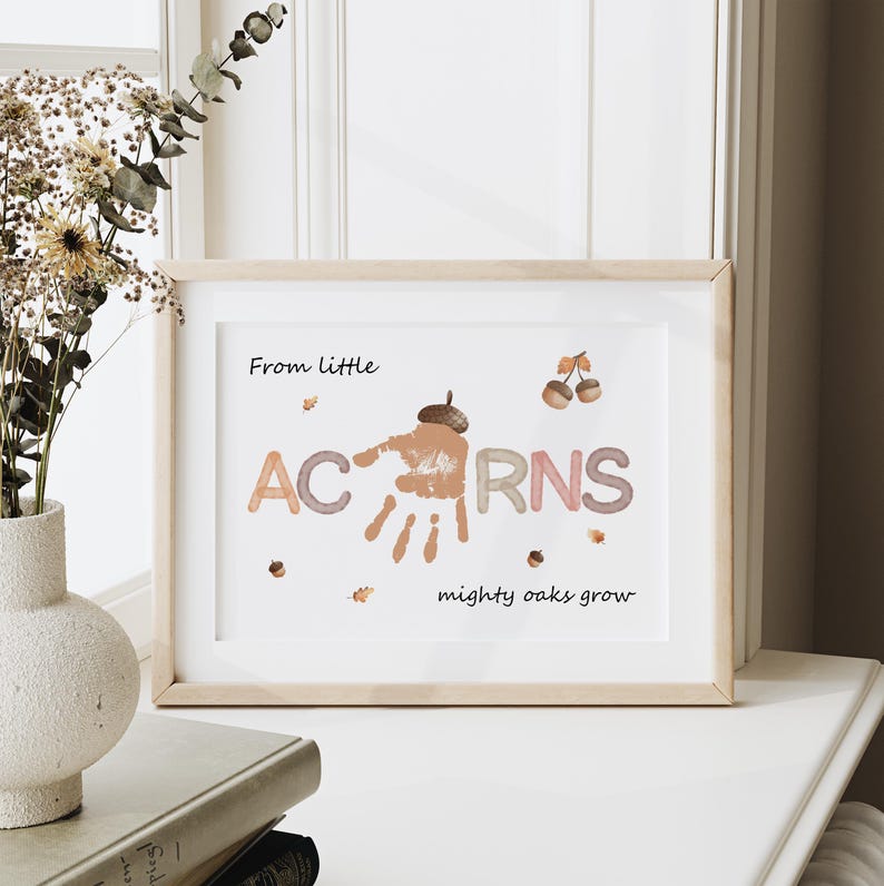Fall Acorn Handprint Art | Printable Fall Handprint Craft for Kids ...