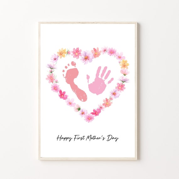 Mother's Day Gift, Printable Handprint Crafts From Kids, Set Of 5 Prints, Personalized Gift For Mom, Preschool Toddler Card Template