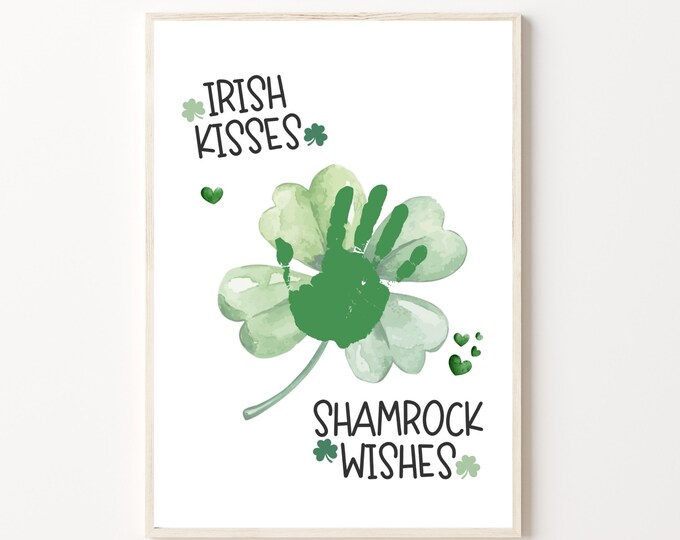 Shamrock Handprint Craft, Preschool or Daycare Paint Activity, Happy St ...