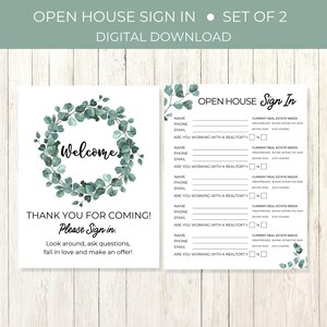 Real Estate Open House Sign in Sheet Bundle Realtor Printable - Etsy