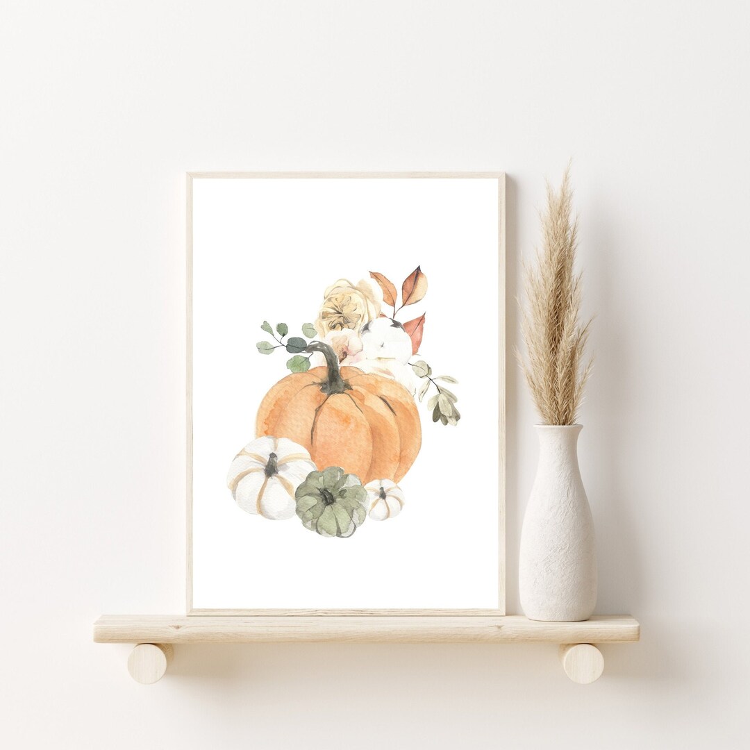 October Sign Print Pumpkin Sign Fall Print, Printable Wall Art Fall Decor, Autumn Decor ...