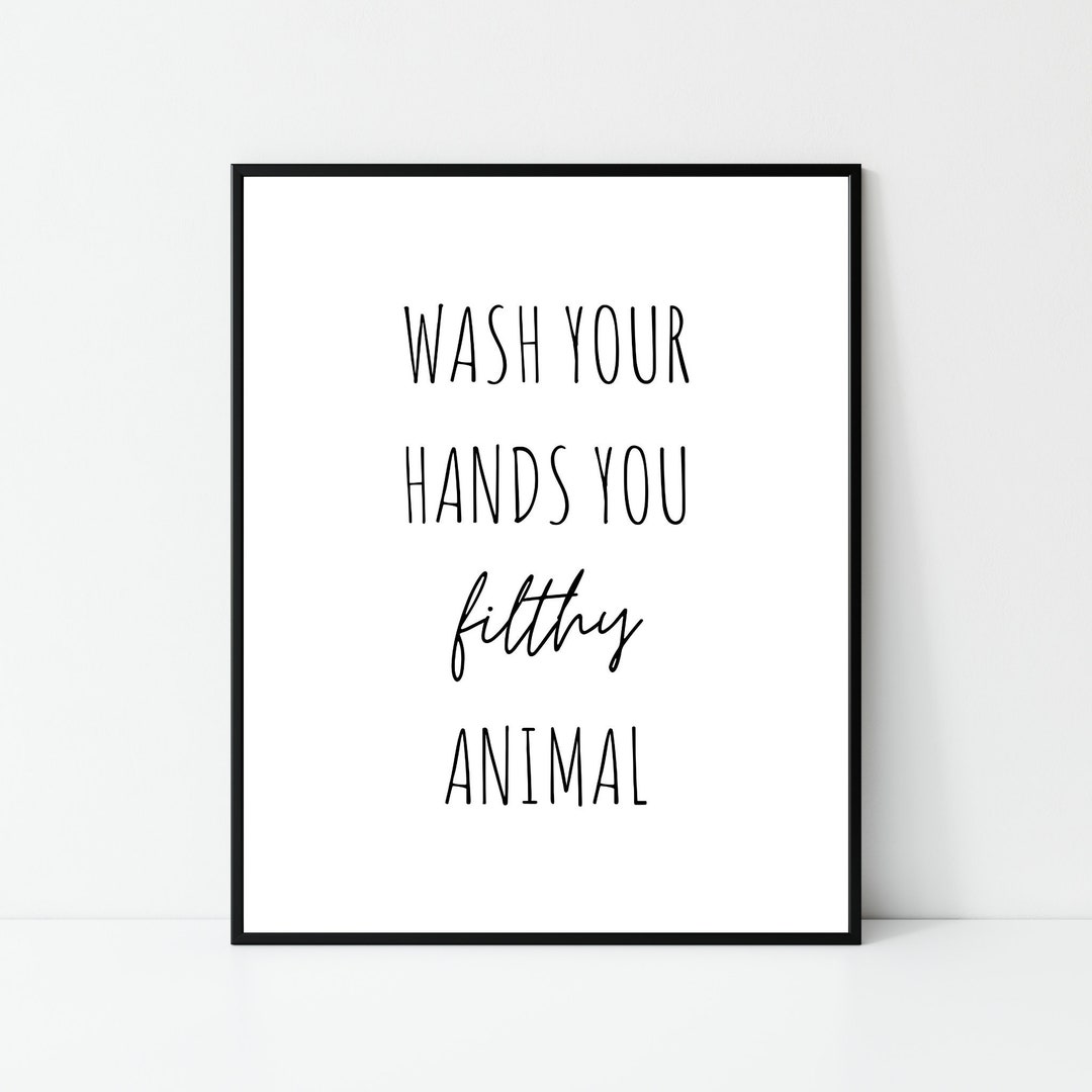 Wash Your Hands Funny Bathroom Signs, Printable Wall Art Bathroom ...