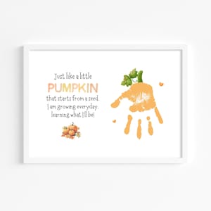 Printable Pumpkin Handprint Art | Fall Poem Craft for Kids | Preschool ...