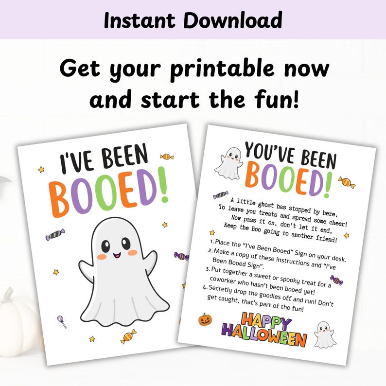 Instant Download get your printable youve been booed sign now and start booing your coworkers.