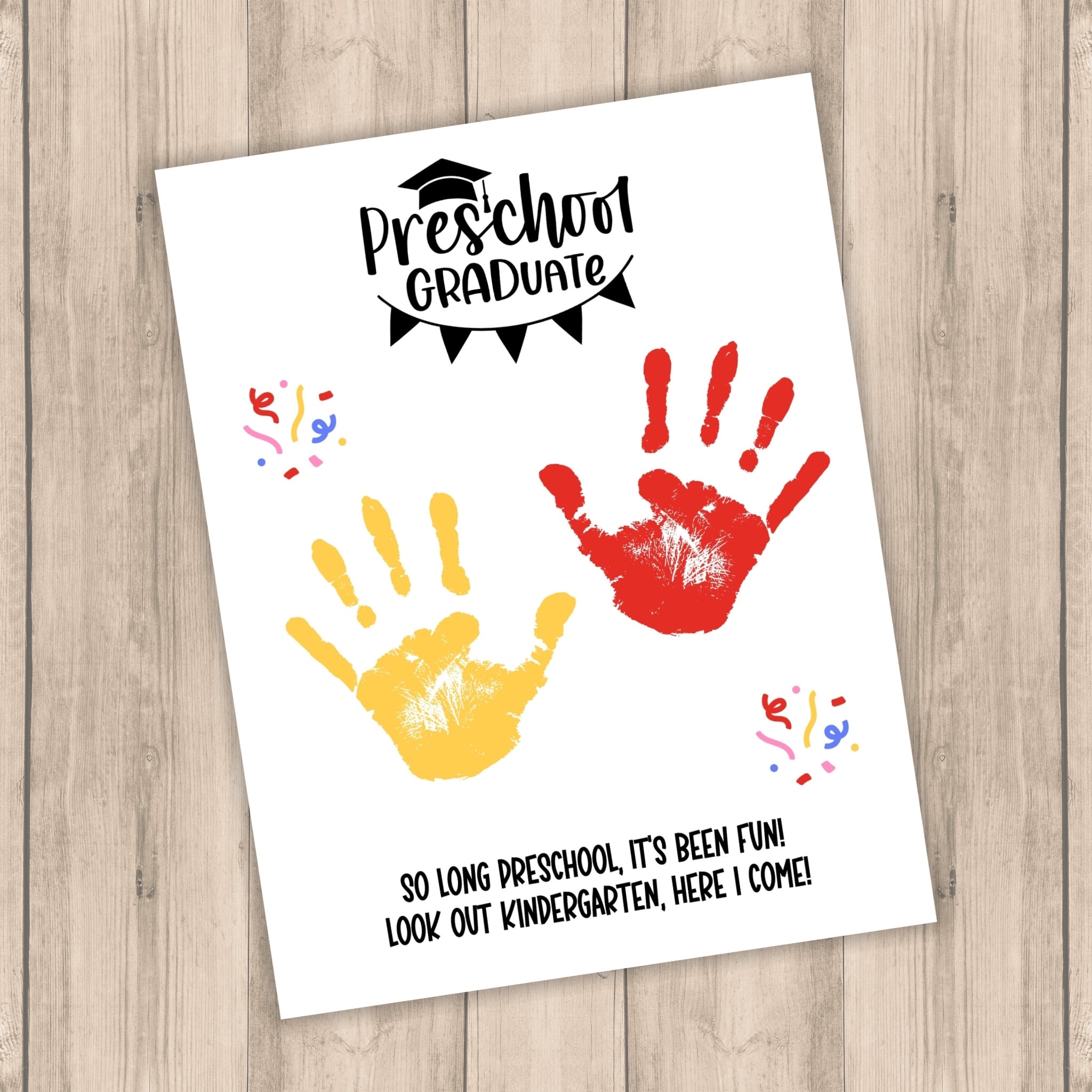 Preschool Graduation Handprint Art Craft, Printable | Last Day of ...
