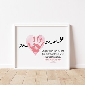 Arte con huellas de manos de mamá para el Día de la Madre, imprimible/manualidad para mamá de bebés, niños pequeños, niños o preescolares/regalo o tarjeta de recuerdo
