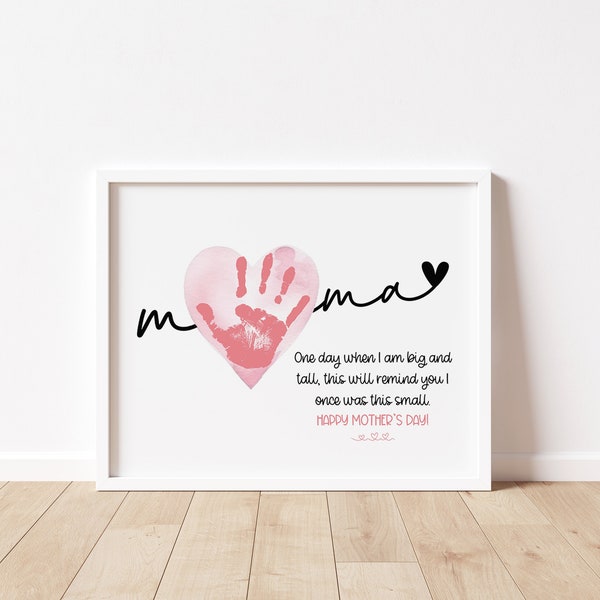 Mother's Day Mama Handprint Art, Printable | Craft for Mom from Baby, Toddler, Kids or Preschool | Keepsake Gift or Card