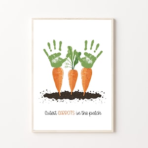 Easter Carrot Handprint Art Craft, Printable | Preschool or Daycare Spring Activity