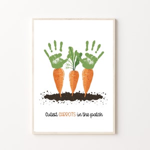 Easter Carrot Handprint Art Craft, Printable | Preschool or Daycare Spring Activity