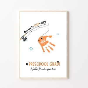 Preschool Graduation Handprint Art Craft, Printable | Last day of School Graduate Activity, End of school year gift