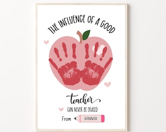 Teacher Appreciation Handprint Art Craft, Printable | End of School Year Gift, Thank you Gift| Kids Baby Toddler Craft
