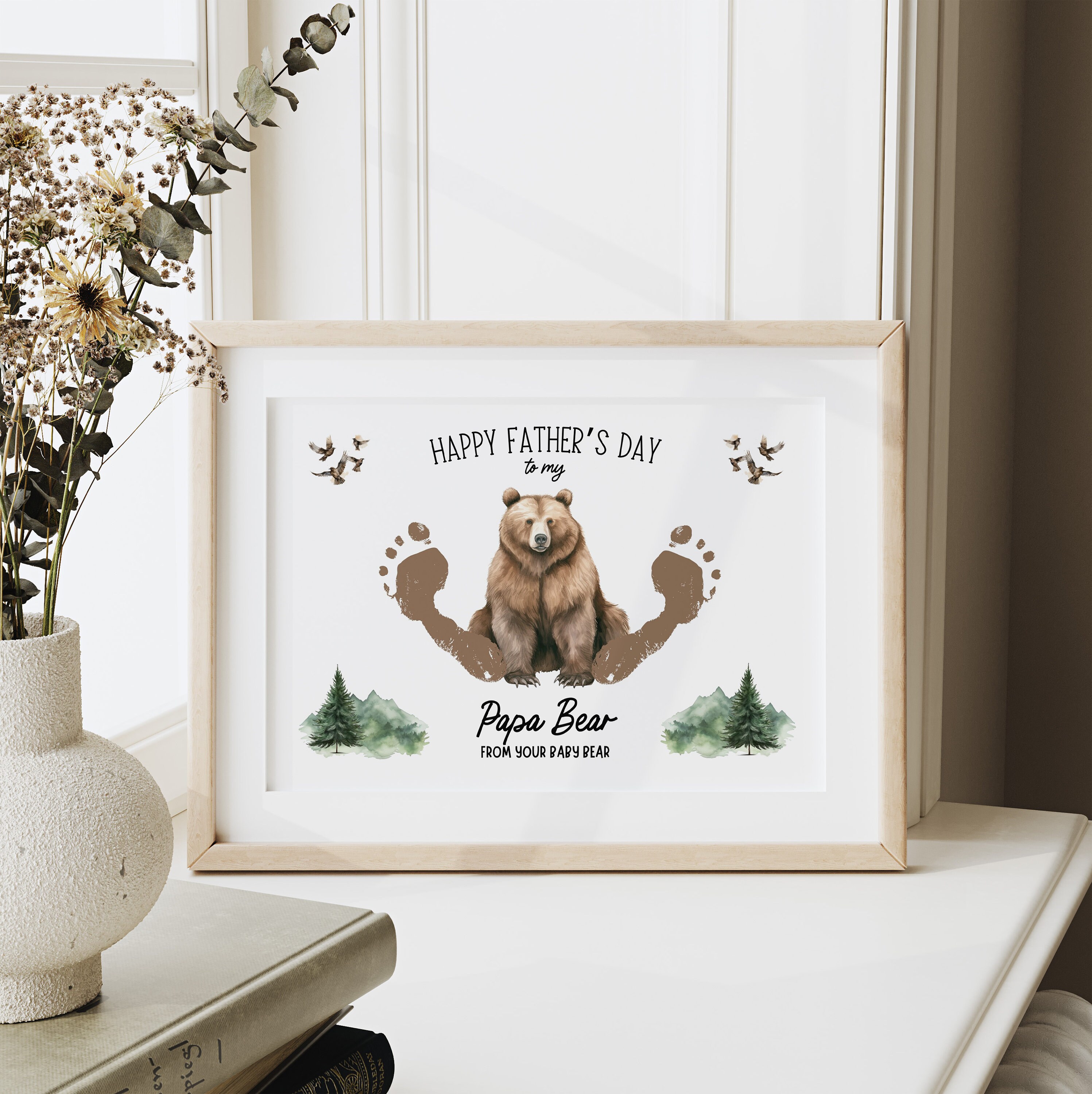 Papa Bear Plaque - Personalized Gifts For Dad Designed By Unclear_Winning