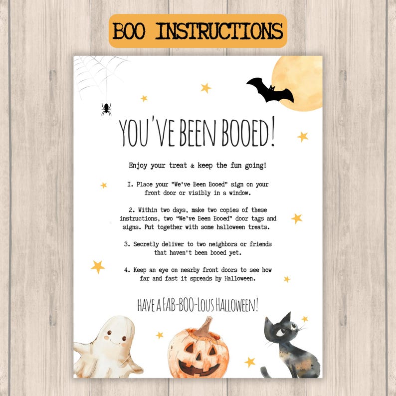 printable clear and concise boo instructions for continuing the game