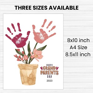 Grandparents Day Handprint Art Craft Printable Gift for - Etsy