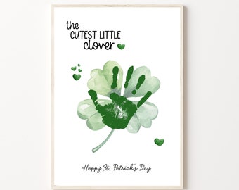 St Patricks Day Handabdruck Kunsthandwerk, bedruckbar | St. Patricks Day Basteln von Kinder, Baby, Kleinkinder | März-Aktivität in der Kindertagesstätte und Vorschule