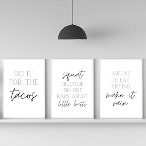 Home Gym Sign, 3 Piece Wall Art, Printable Wall Art | Workout Printable, Home Gym Decor, Gym Wall Art, Funny Gym Poster