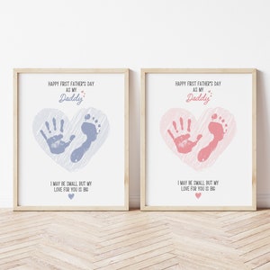 Handafdruk eerste vaderdag Art Craft, AFDRUKBAAR | 1e vaderdagcadeau voor vader uit Kids, Toddler, Baby | Voorschoolse activiteit, doe-kaart