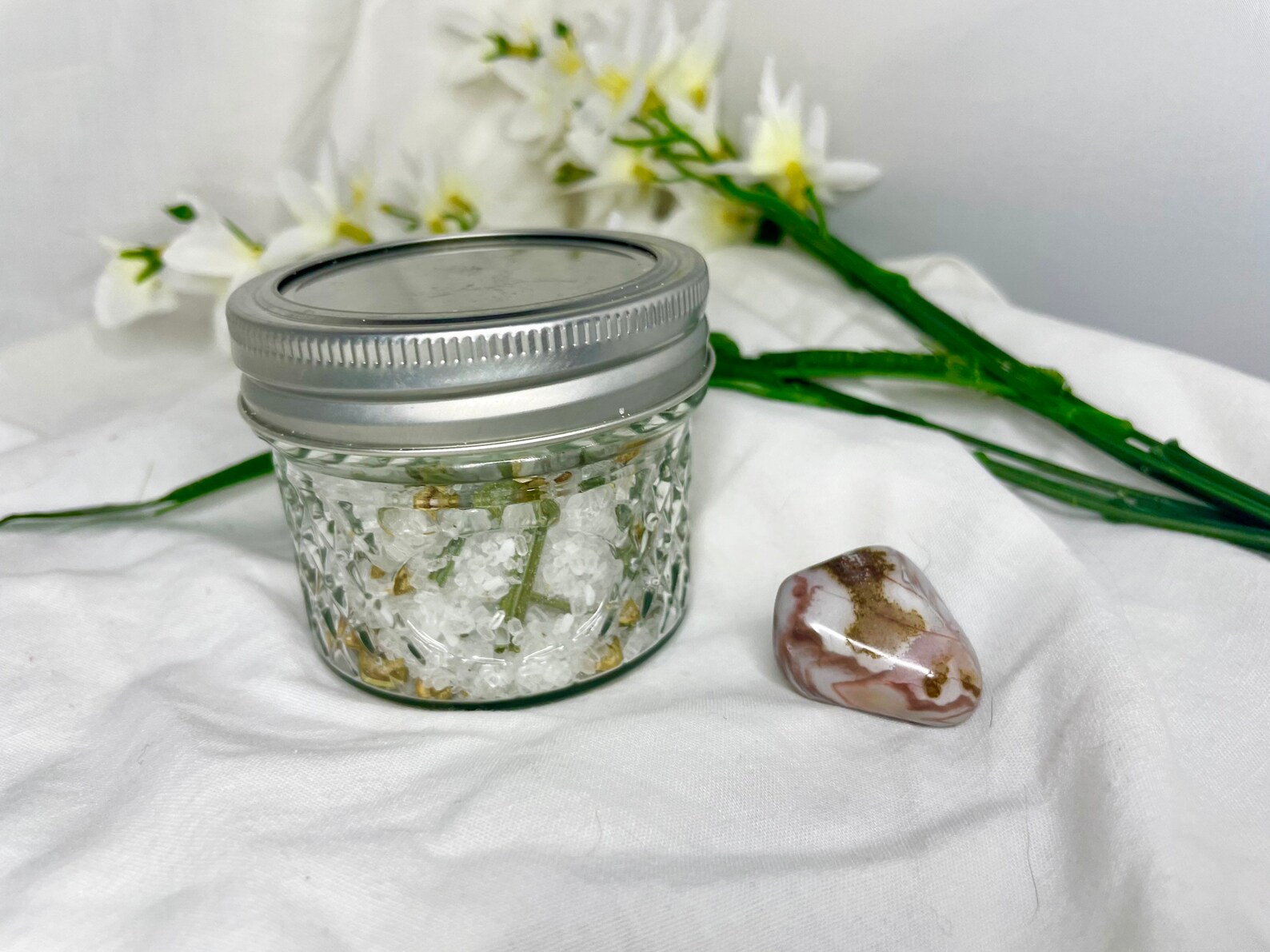Revitalize~ Handmade Bath Salts & Crystal Set - Etsy