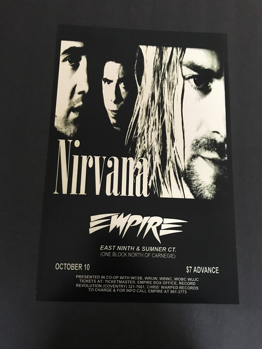 Nirvana 11x17 Concert Poster Rock Poster Band Poster Concert Poster