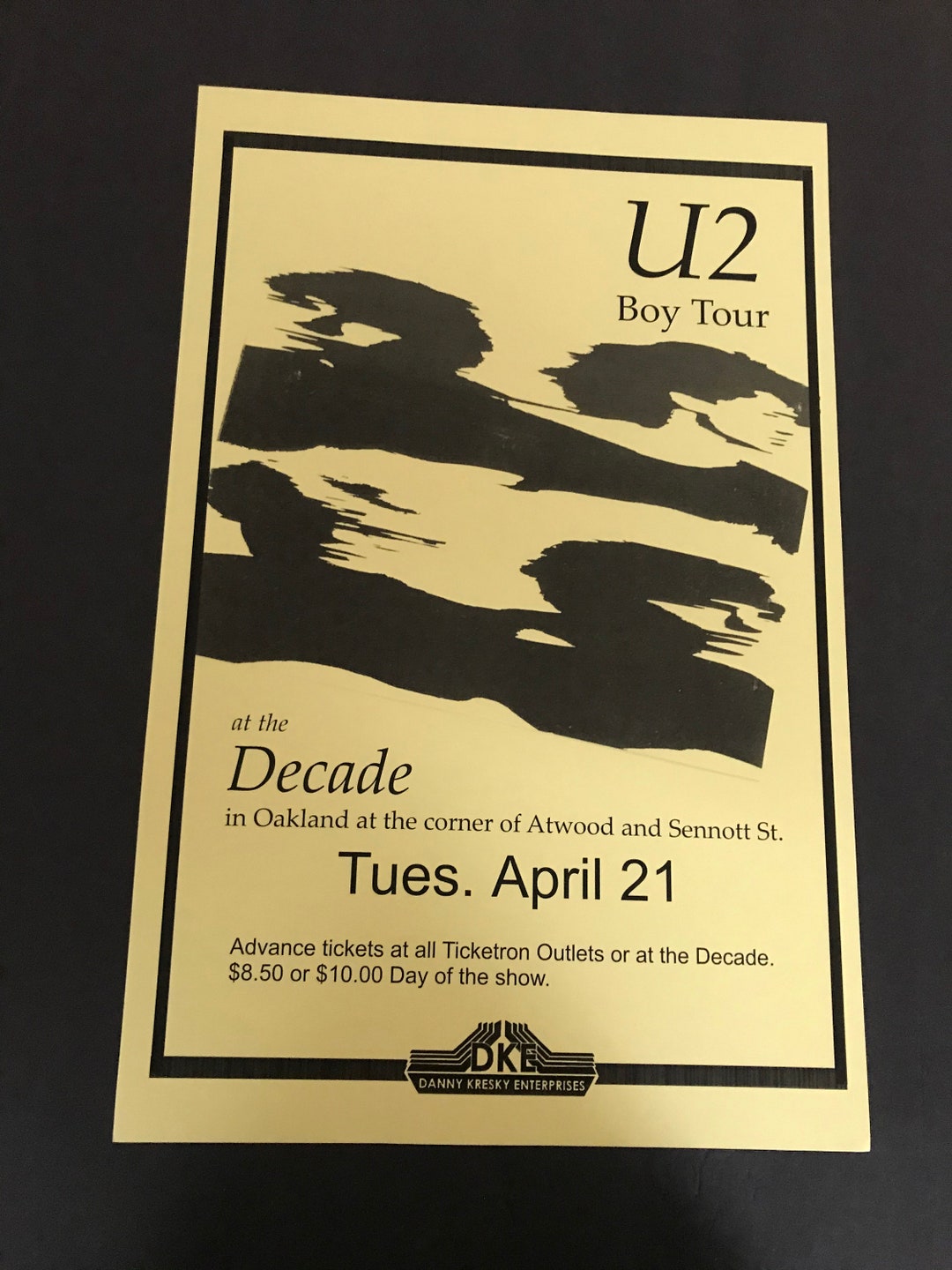 U2 11x17 Concert Poster Rock Poster Band Poster Concert Poster Reprint