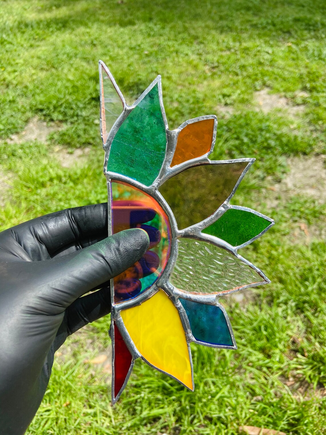 Corner Stained Glass Piece Etsy