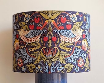 SIZE S ONLY - Handmade Drum Lamp shades - Floral Shades -  William Morris Lampshade - Strawberry Thief - Colorful Shade - Maximalist Decor