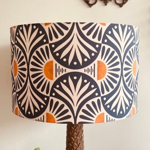 SIZE M ONLY - Handmade Drum Lampshades - Floral Drum Lampshades - Art deco