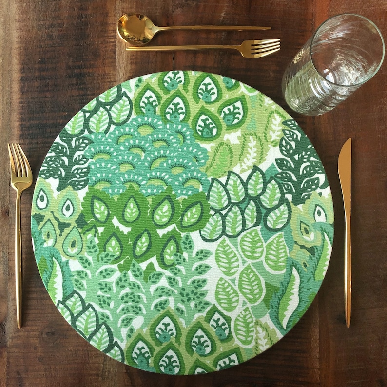 Charger Plates Place Mats Sousplats Removable Fabric Covers Washable Fabric Covers Table Decor Table Setting Tablescape image 2