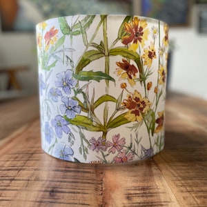 Handmade Drum Lamp shades Floral Drum Lampshades Romantic Colorful Lampshade Floral Flowers image 4