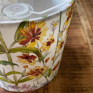Handmade Drum Lamp shades Floral Drum Lampshades Romantic Colorful Lampshade Floral Flowers image 5