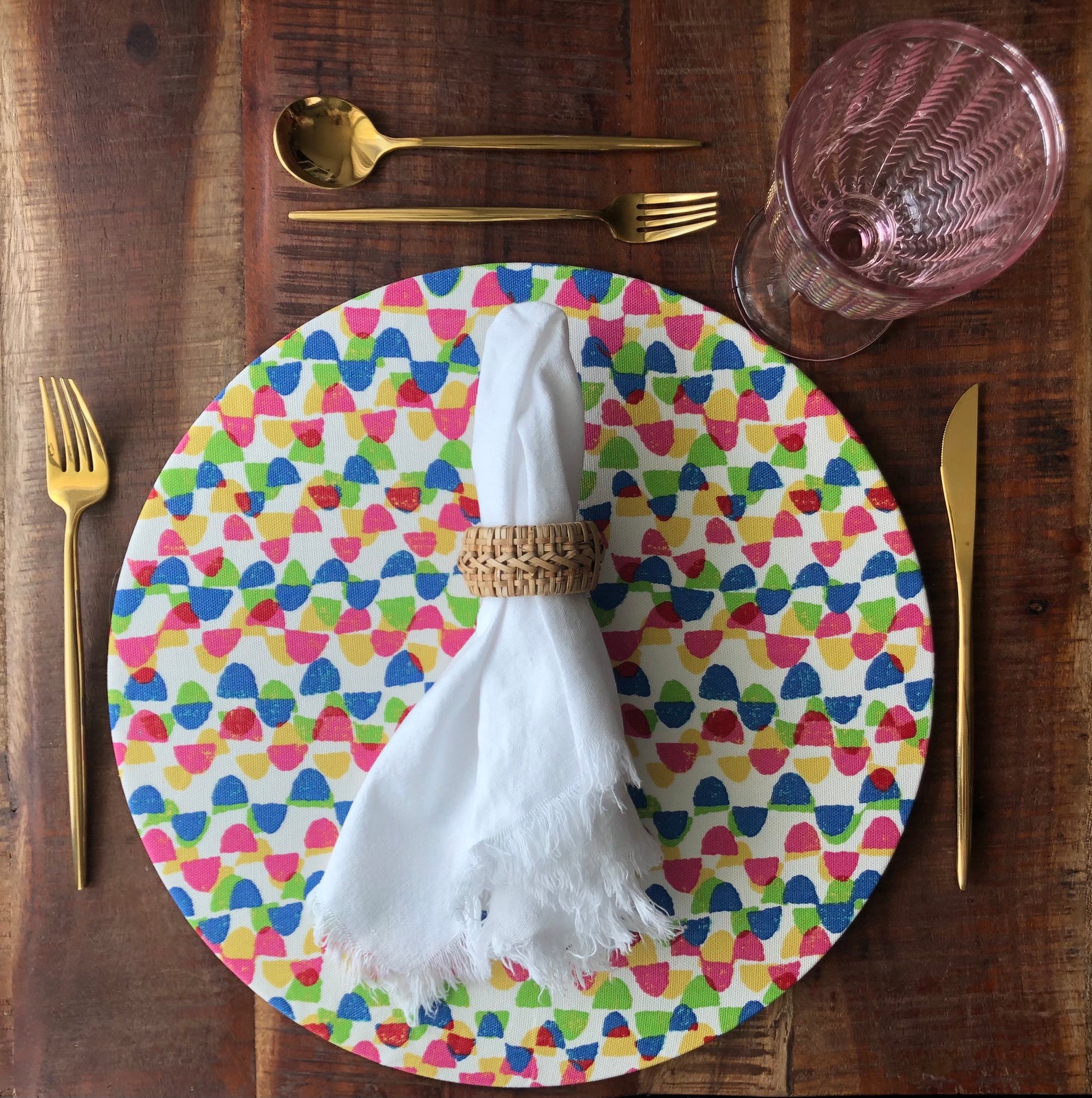 Charger Plates Place Mats Sousplats Removable Fabric Covers Washable