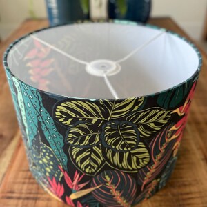 SIZE L ONLY Handmade Drum Lampshades Floral Drum Lampshades Jungle Tropical image 4