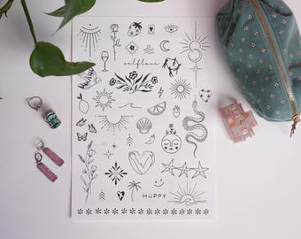 41 Fineline Temporary Tattoos Pinterest tiny Flashes Boho inspiration summer sheet temporary tattoos Tiny Sticker Arm