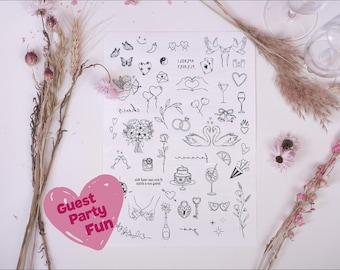 atouages éphémères mariage – EVJF et fête | Temporary tattoos | Feuille mini tattoos love wedding | vegan & doux pour la peau