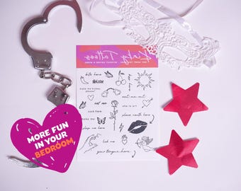 27 Sexy Kinky Fun feminine fineline Interactive Play Adult Temporary Tattoos