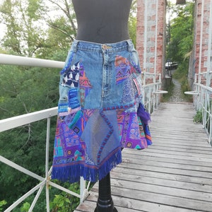 Skirt, denim skirt, denim skirt, flake skirt, one piece, Made in Italy, Handmade