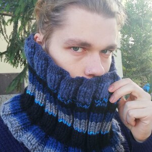 neck warmer, unisex, handmade neck warmer, colored neck warmer, gift, unique piece, made in Italy, natural yarns, rare item,