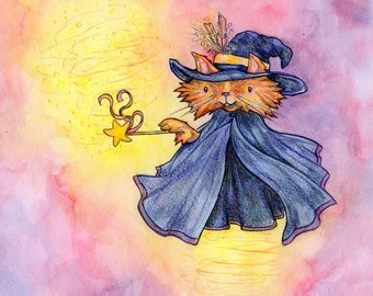 Halloween Cat (Five Watercolor Paintings Available)