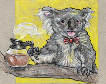 Bright Creatures: Animal Drawings (Koala and Kangaroo Colored Pencil Drawings; Koala Food Tree Donation Eligible)