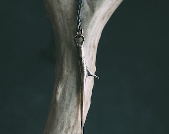 Gothic Talisman Necklace, Thorn Pendant – Sterling Silver, 23.5K Gold Keum-boo, Botanical Jewelry